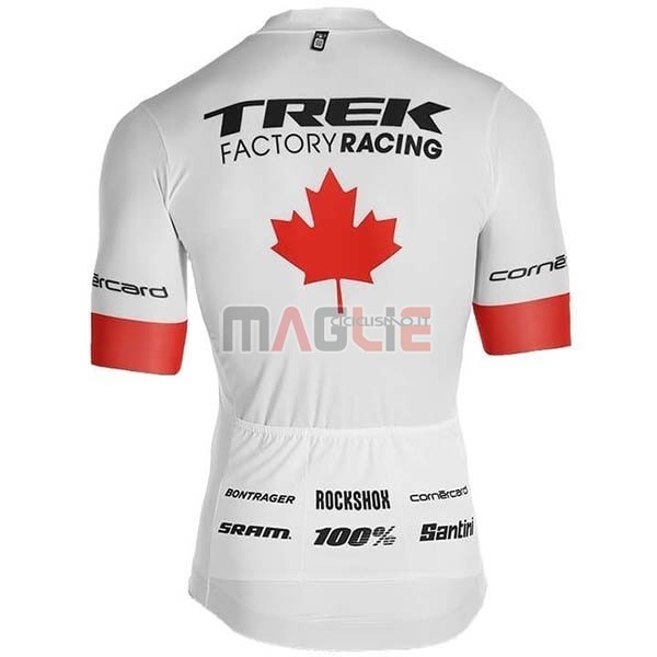 Maglia Trek Factory Racing Campione Canada Manica Corta 2019 Bianco - Clicca l'immagine per chiudere